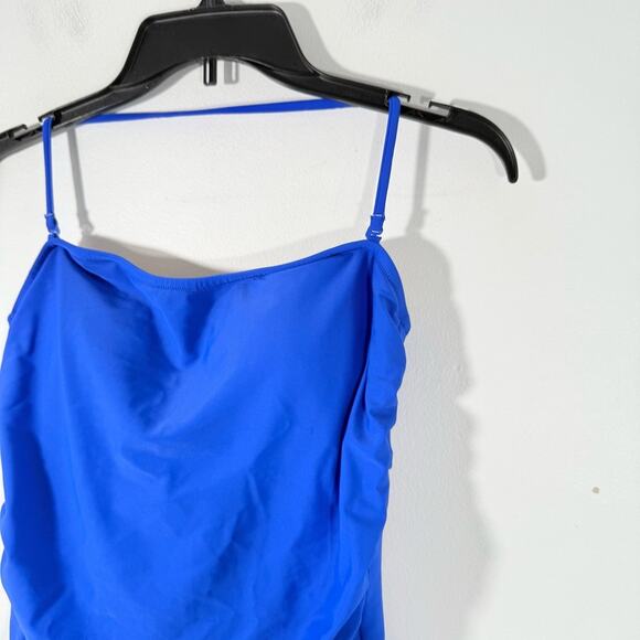 J. Crew Royal Blue Strapless or Halter Open Back One Piece Swim Medium H5398 - Picture 4 of 11